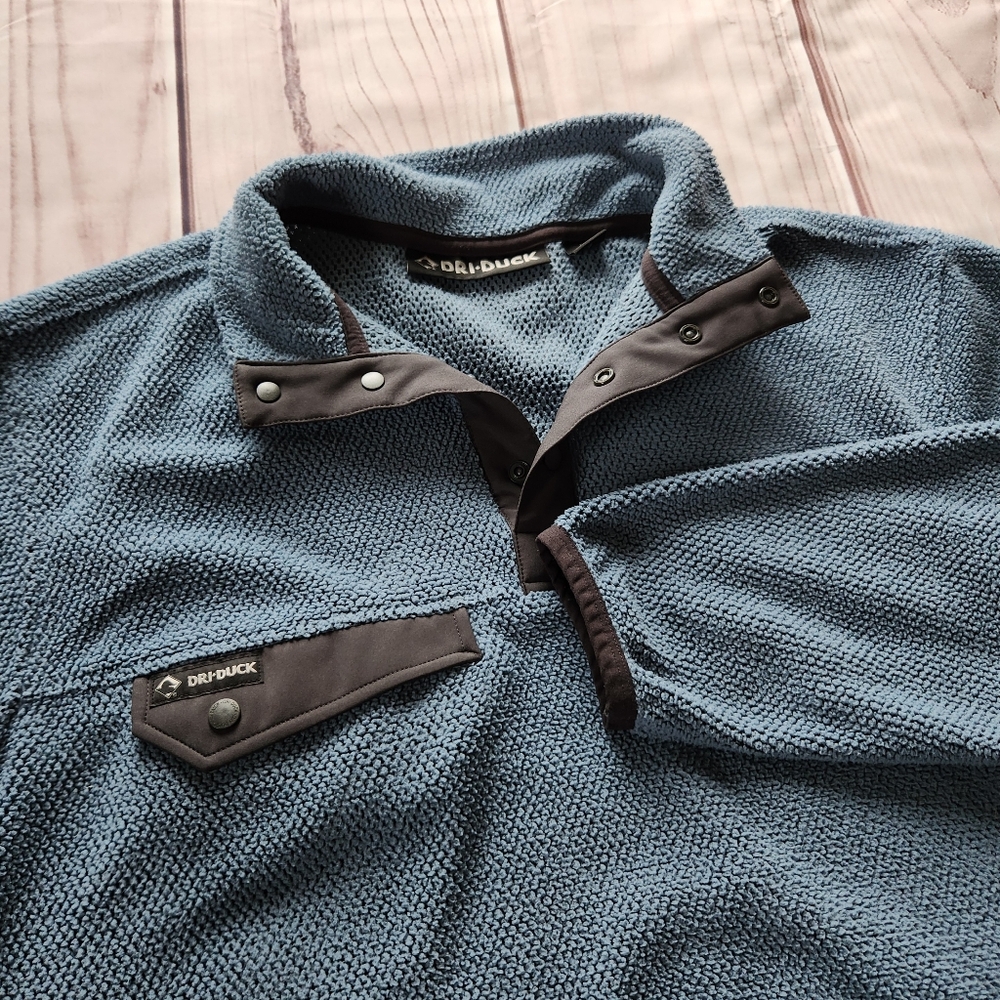 Dri-Duck "Brooks" Quarter Snap Fleece Pullover Slate Blue #7355 | Men's Size L - Picture 2 of 10